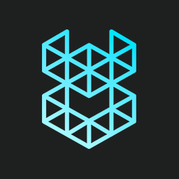 RIKR’s geometric aqua emblem